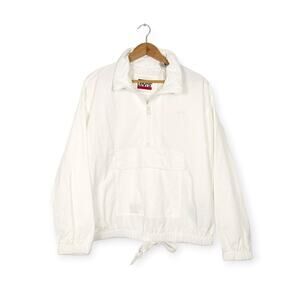 Levi's White Taslan Windbreaker Jacket Pullover